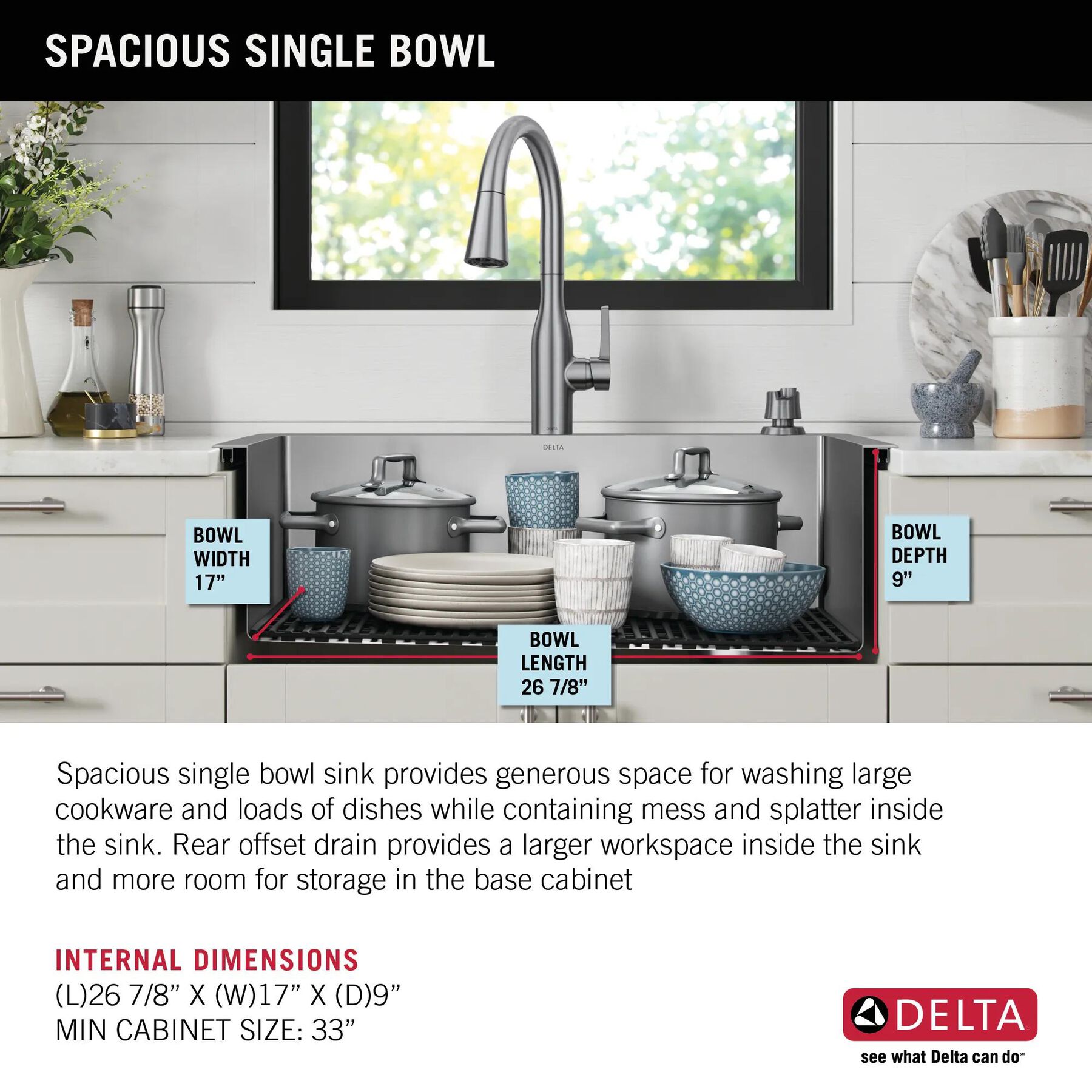 30&rdquo; Drop-In Undermount Stainless Steel Single Bowl Kitchen Sink with Accessories